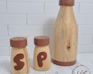 Set Salero/Pimentero/Botella (madera)