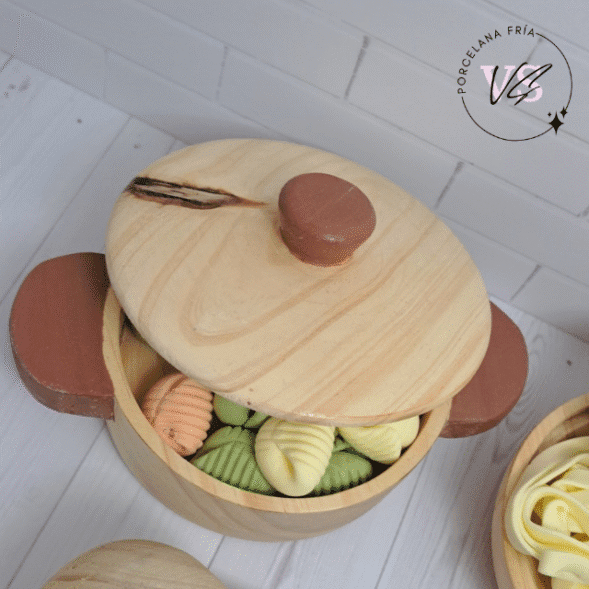 Set Juego de olla y sartén, espumadera y cucharon y pastas (madera) - Imagen 4