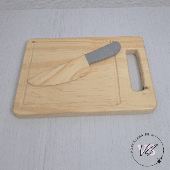 Set de Tabla con cuchilla gris (madera)