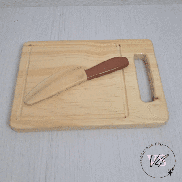 Set de Tabla con cuchilla marron (madera)